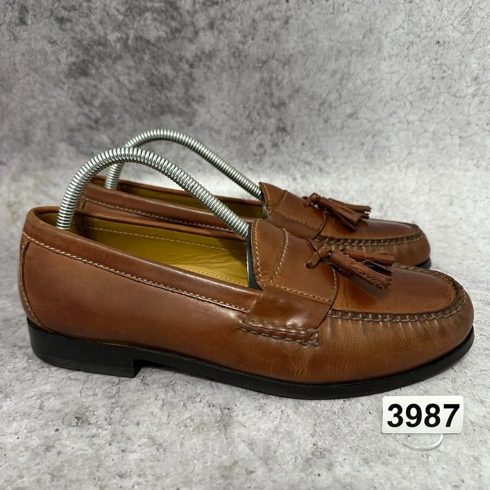 Cole Haan Pinch Tassel Loafer Mens 8.5 Brown Air C06982 Leather Slip On Dress
